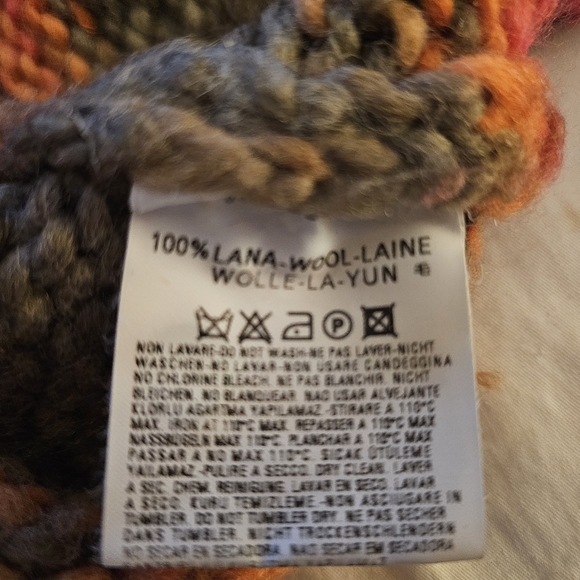 Diesel 100% Pure Wool Multicolor scoopneck Sweater Long sleeves back button Med - Picture 6 of 8